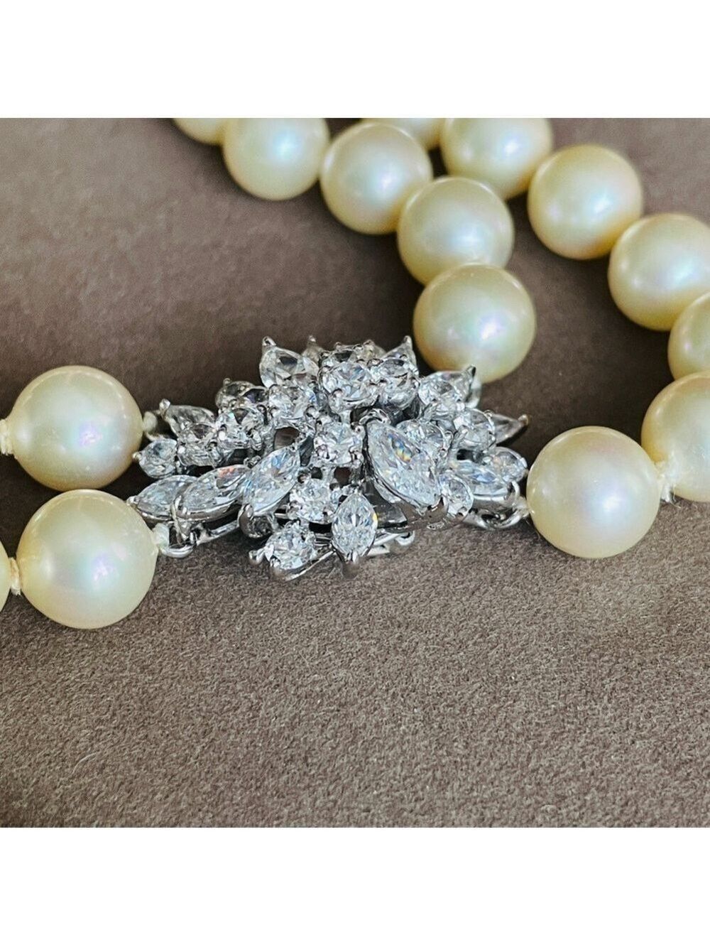 Vintage Fantasia By DeSerio Double Strand Simulated Pearl Necklace With … - Picture 10 of 15